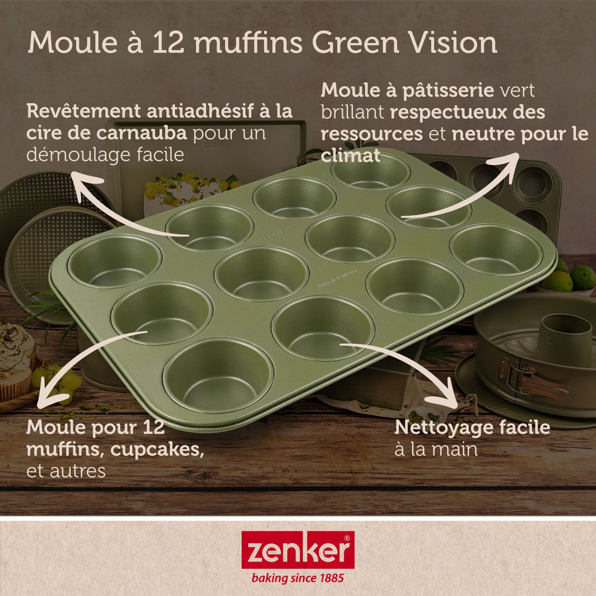 Zenker Green Vision Muffinpan met 12 holtes