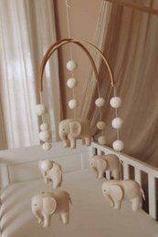 Håndlavet Olifanten Muziekmobiel - Boxmobiel - Babymobil - mobil wickeltisch