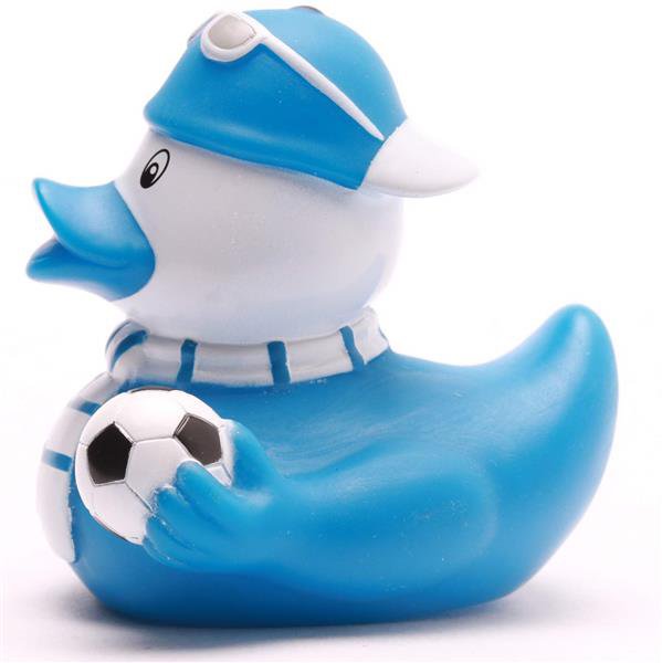 Tifoso di calcio papera di gomma blu e bianco - papera di gomma