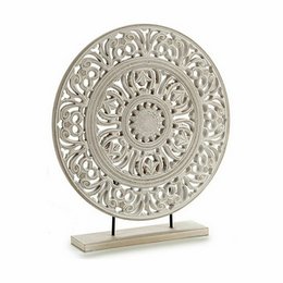 Dekorativ figur Mandala Hvid 7 x 49 x 44 cm
