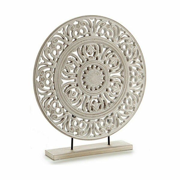Figura decorativa Mandala bianco 7 x 49 x 44 cm