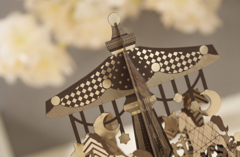 3D Greeting card with classroom carousel incl.message panel