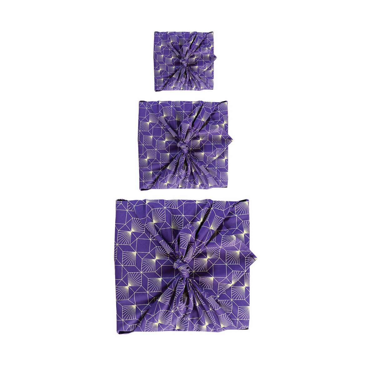 Furoshiki gaveindpakning Plum Diamonds stof gaveindpakning