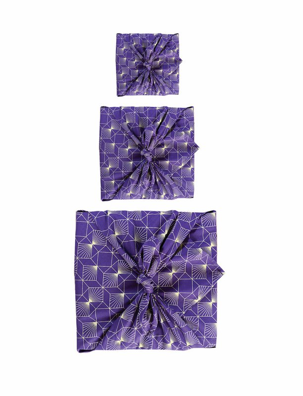 Papel de regalo Furoshiki Papel de regalo de tela con diamantes color ciruela