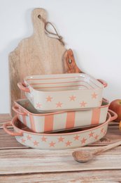 Pink Square Dish Stars 26,2x20,8x6,4 cm Isabelle Rose