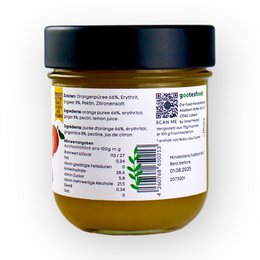 Fruit spread SUGAR FREE Orange ginger 75% fruit