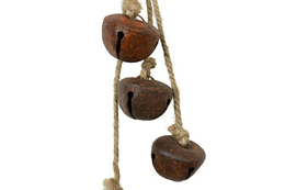 Kersthanger belletjes Jort roest-24x3x3CM