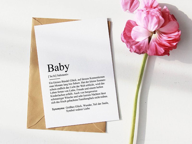 Definition "Baby" greeting card
