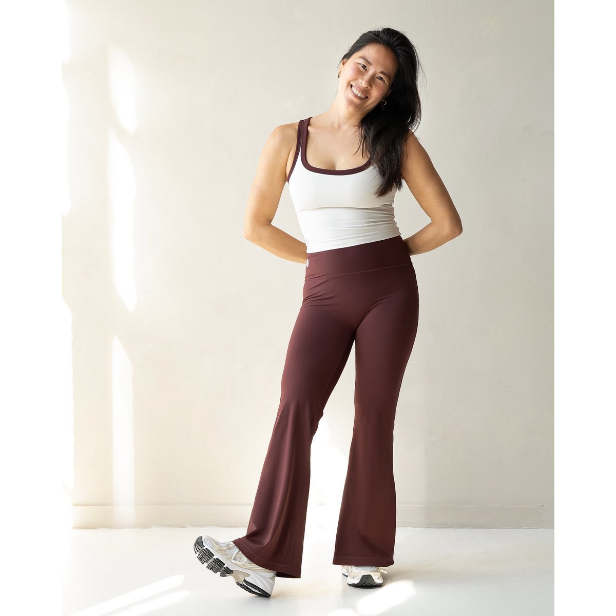 Rise Flare Legging Burgundy