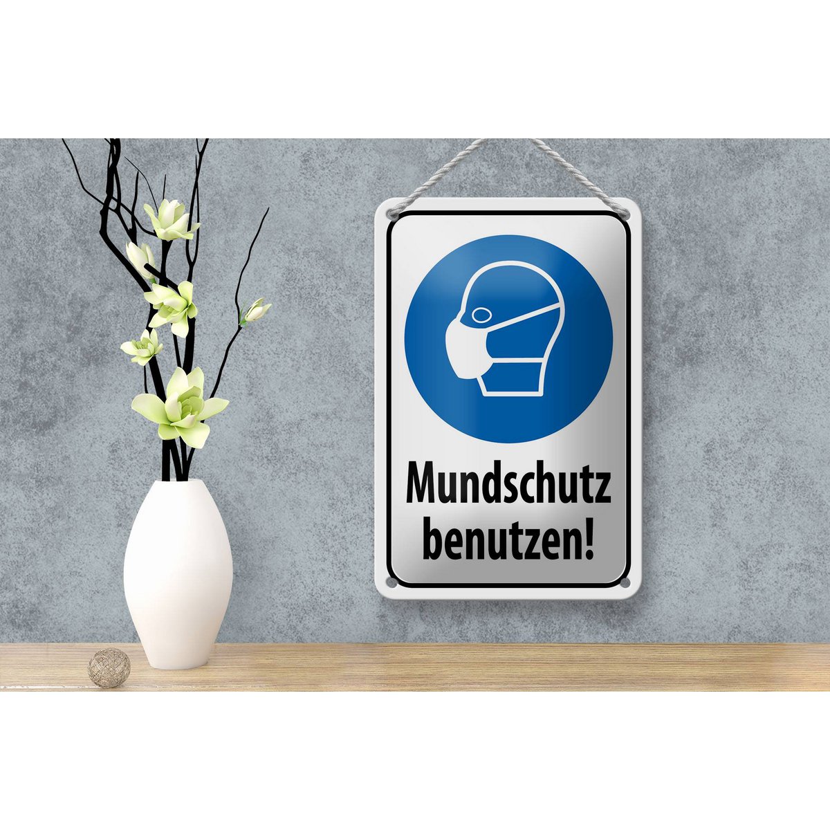Tin sign note 12x18cm use face mask decoration