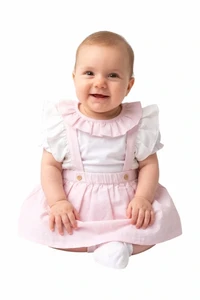 Baby-Set für Mädchen, Rock-Latzhose und Bluse