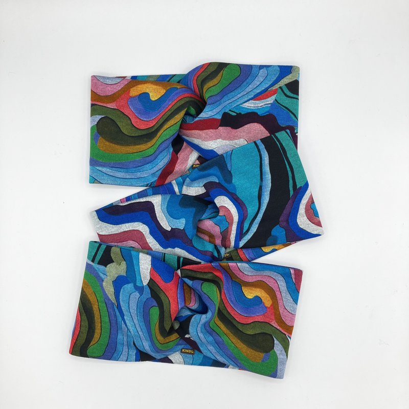 Women's Twist Headband Art Style Colorful Ponte Jersey