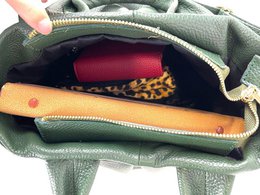 Italian Leather Bag for Women with 2 Handles and Zipper 57883