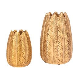 Vaso Piuma S 10,5 cm - Oro - Resina