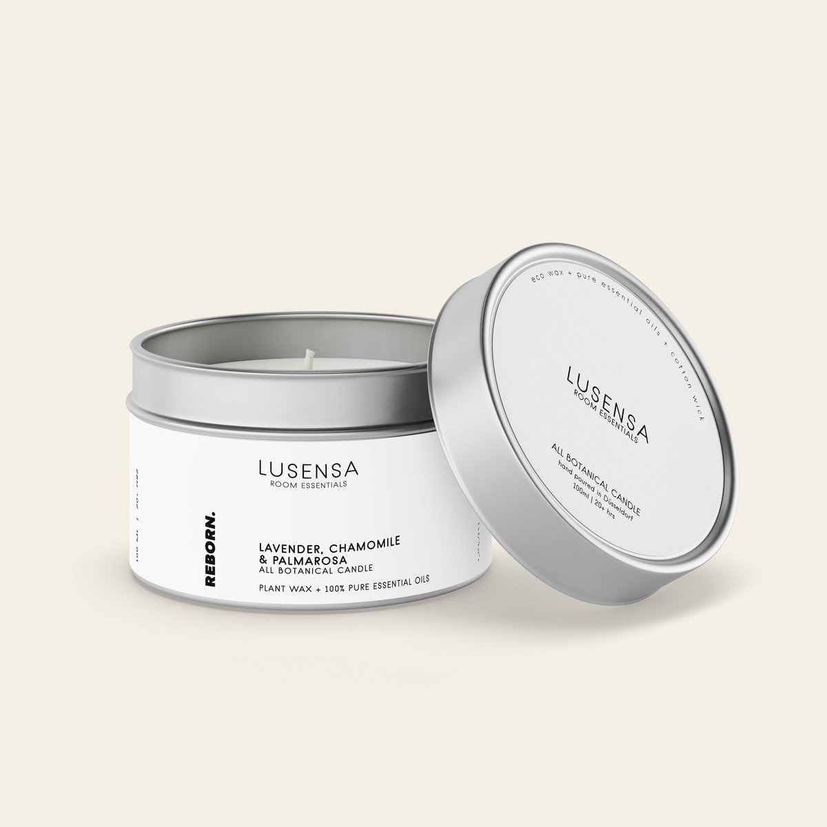 REBORN Mini vela perfumada | Cera de colza + Aceites esenciales | 20+ HORAS