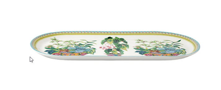 M&W Jardin Cake Plate 25x11,5cm, Orchid white, giftbox