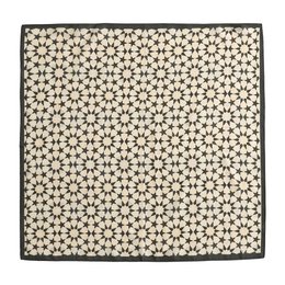 Black and Cream Silk Square Scarf Nujum