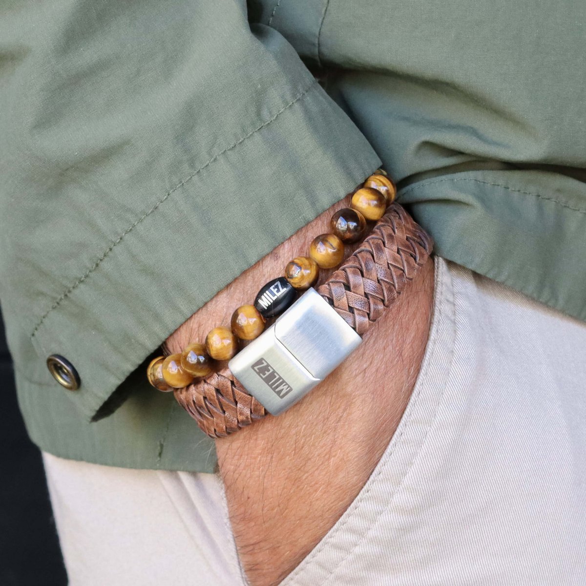 Heren armbanden Set 'Golden Glow'