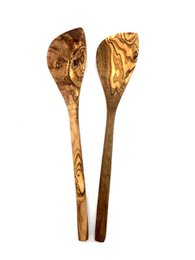Cooking spoon with corner (30 cm) made of olive wood
