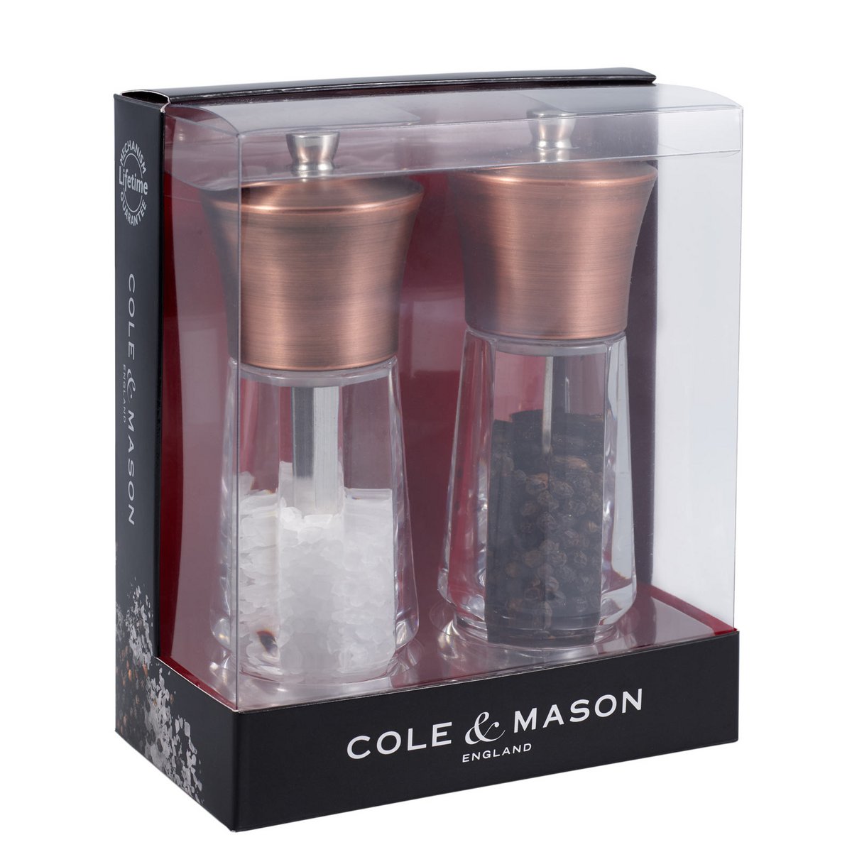Precision+ Exford Antique Brass Pepper and Salt Mill Set 16,5cm