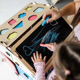 Set - BusyBoard house natural and creative cube