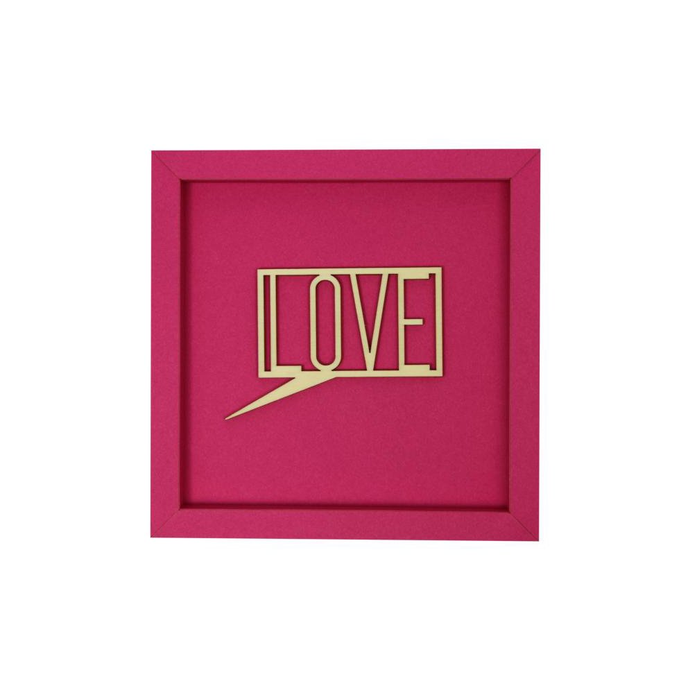 LOVE- frame card wood lettering magnet