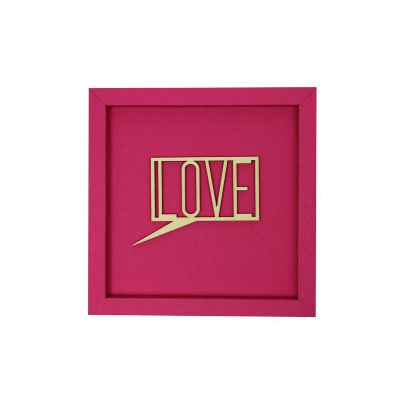 LOVE- frame card wood lettering magnet