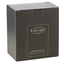 EDZARD money box duck, silver-plated, tarnish-resistant, height 13 cm, with scarf & hat in pink and light blue