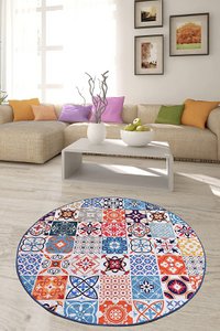 Rond vloerkleed "Keramische Tegels"