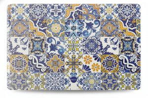 Majolika-PVC-Tischset – Patchwork-Fliesendruck