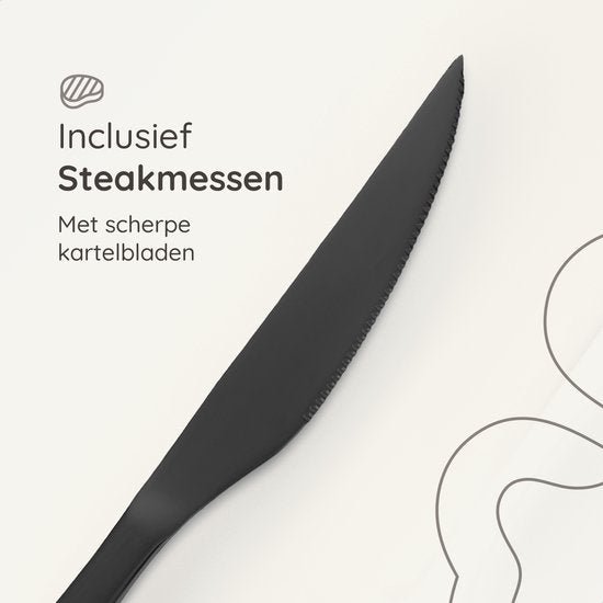 Besteckset Essential – 12 Personen / Schwarzer 18,0-Edelstahl