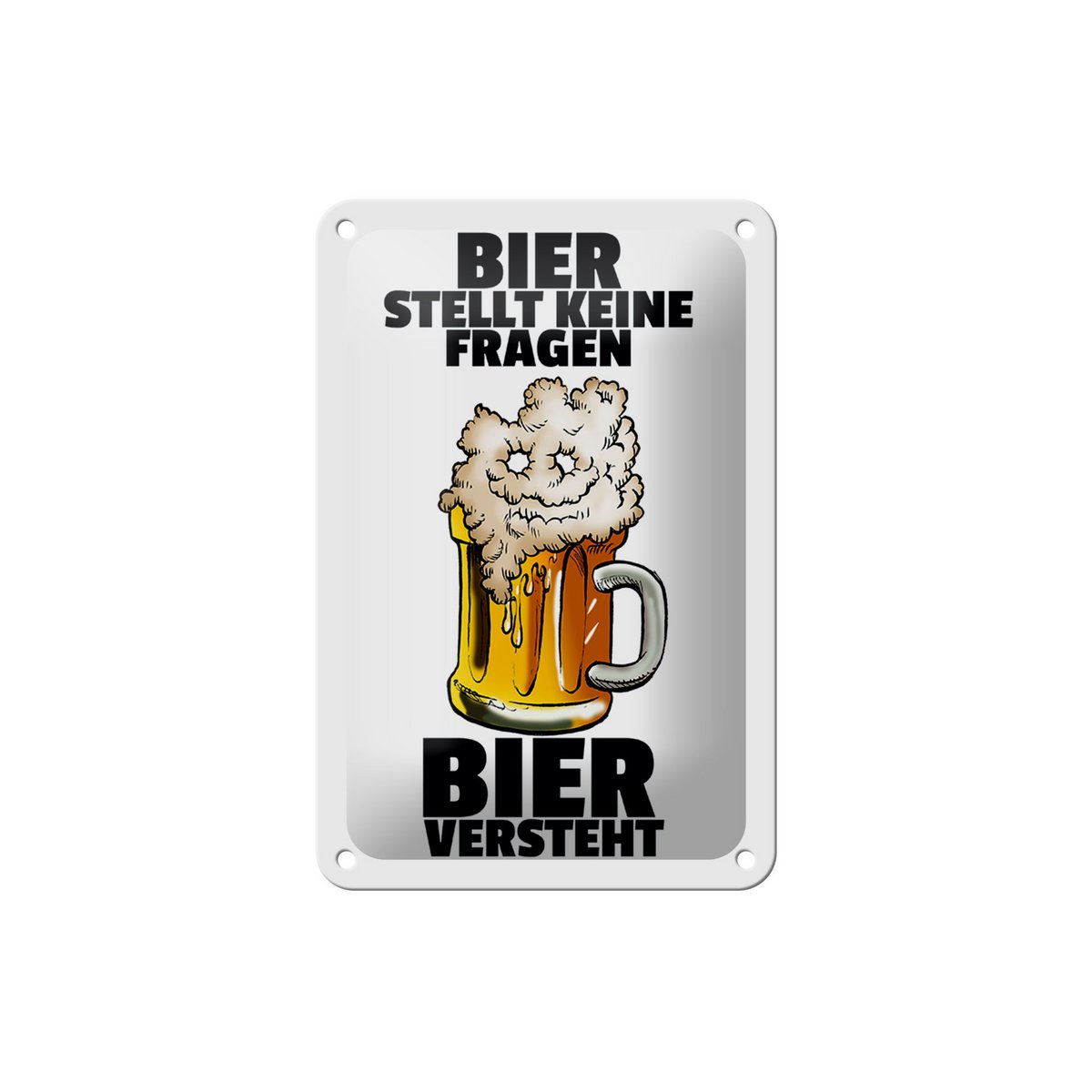 Tin sign alcohol 12x18cm beer asks no questions decoration