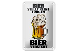 Tin sign alcohol 12x18cm beer asks no questions decoration