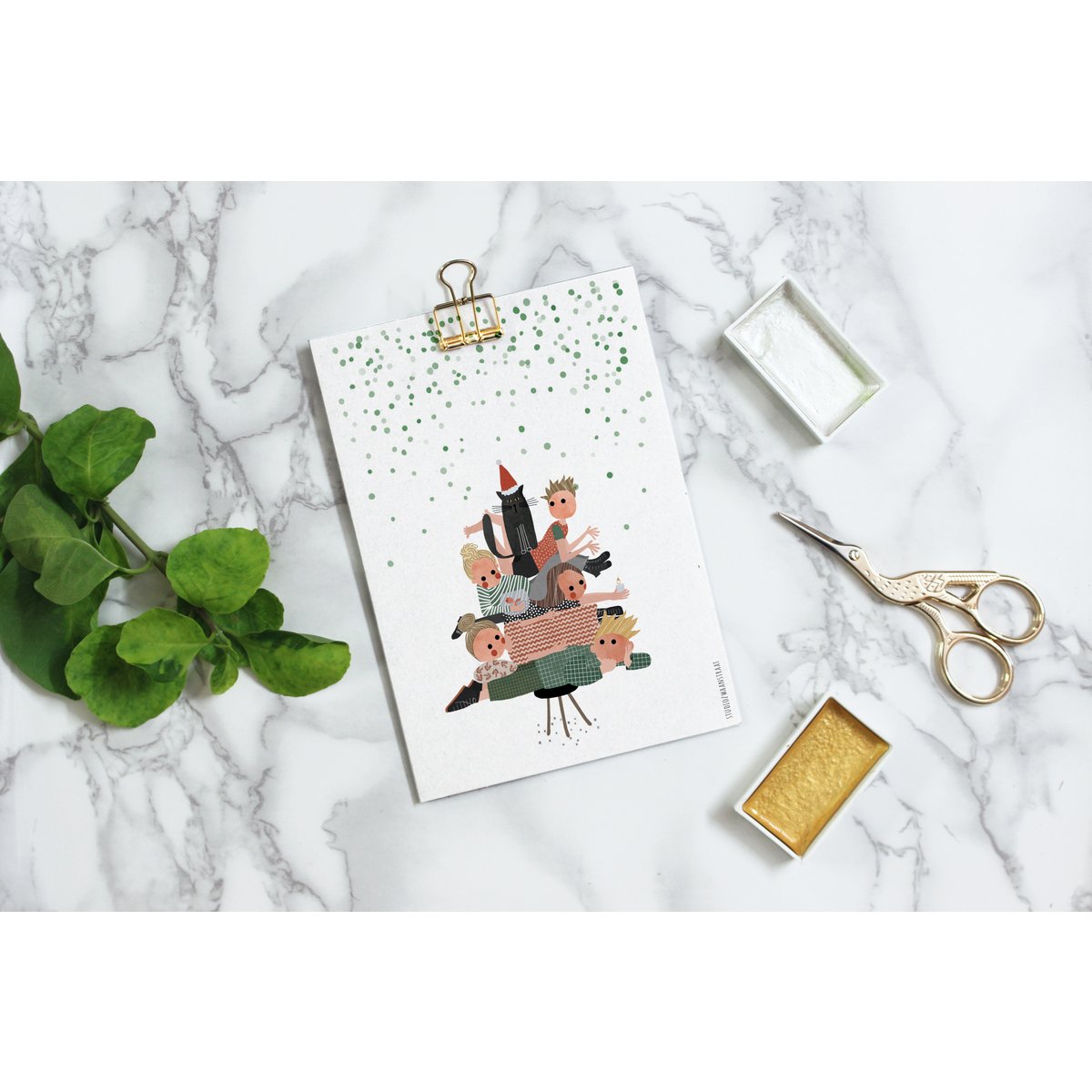 Postkarte - Serie 'Weihnachten'- 'Stammbaum'