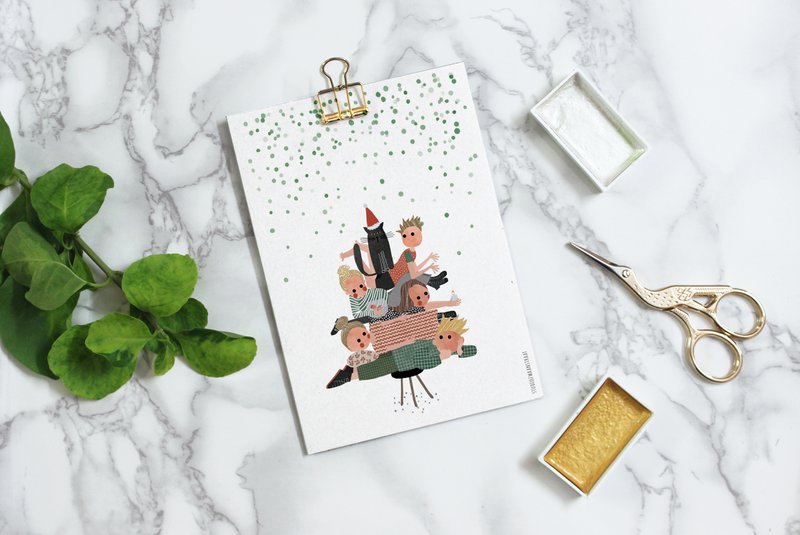 Postkarte - Serie 'Weihnachten'- 'Stammbaum'
