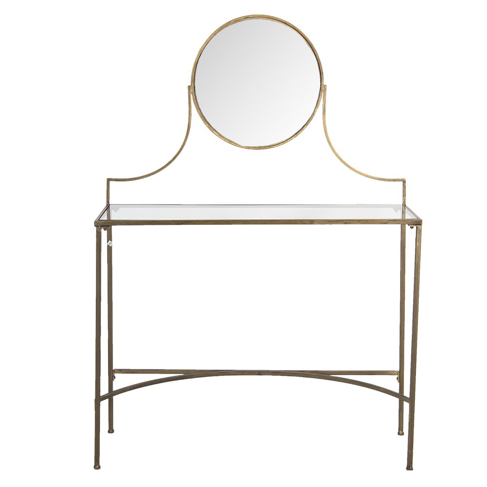 Kaptafel Koperkleurig, IJzer en Glas 98x32x139 cm