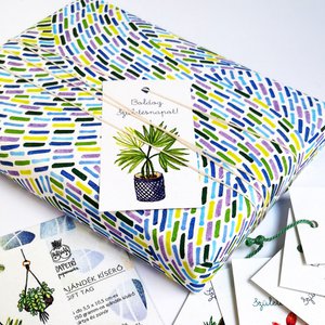 Mini-Geschenkpapier - grüner Wirbel