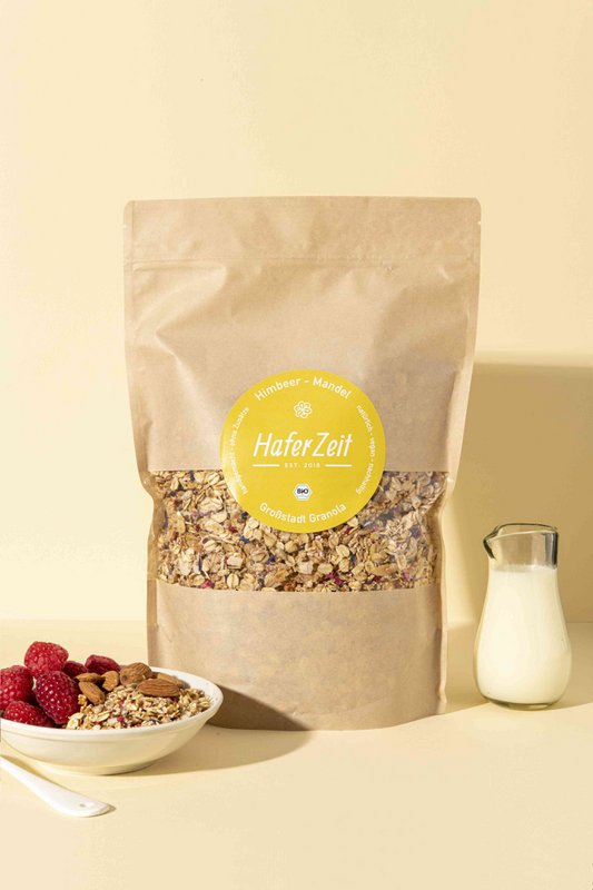 Granola di mandorle e lamponi biologica