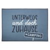 Fußmatte, rechteckig, "Camperglück", Herzmotiv, Spruch, Polyamid, blau, VE 4, L. 0.5 cm, B. 70 cm, H. 50 cm