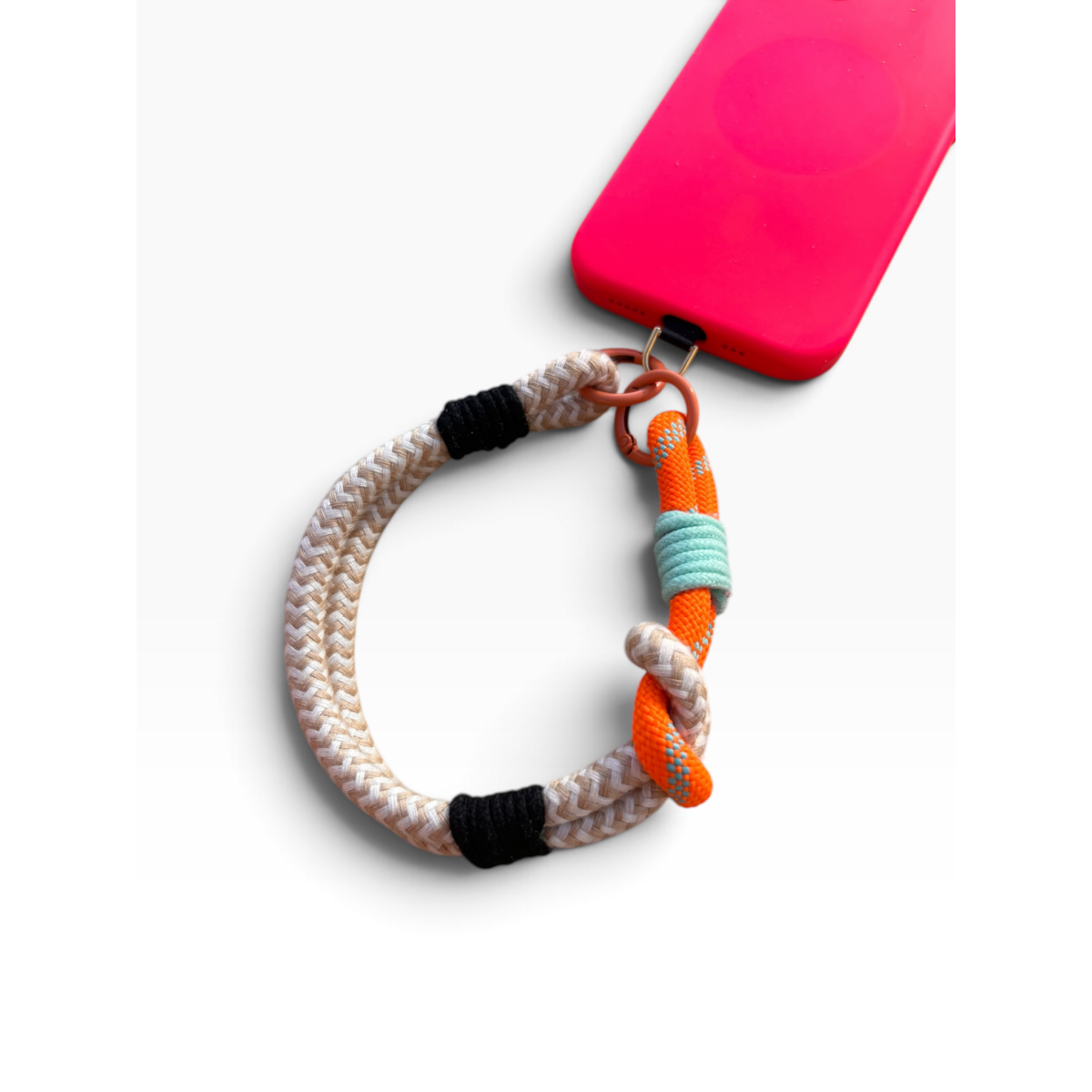 Keychain - cell phone chain 'LUJA' - pink-white
