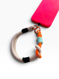 Keychain - cell phone chain 'LUJA' - pink-white