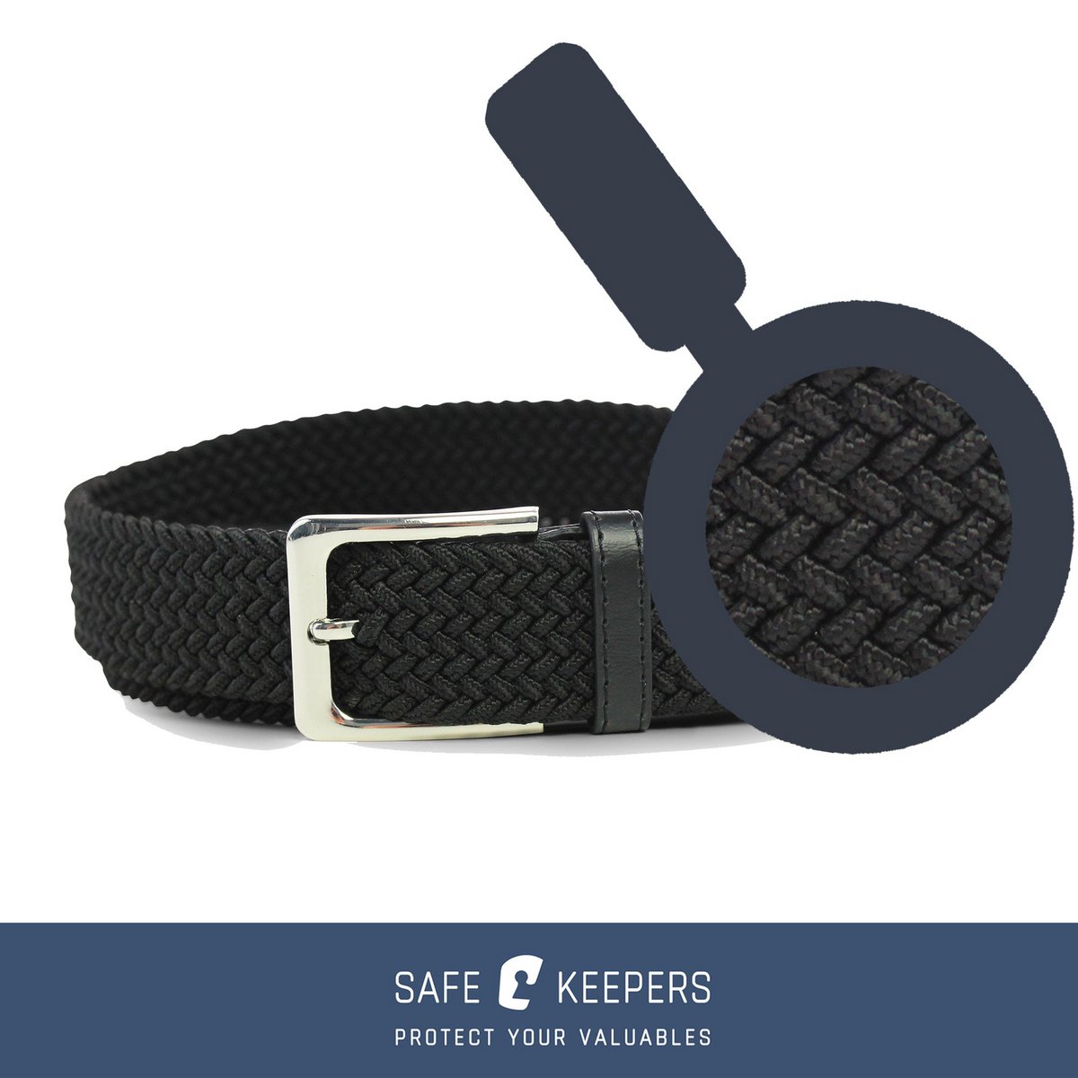 Safekeepers elastic belts - stretch belts - men's belts - women's belts - 3 Pieces