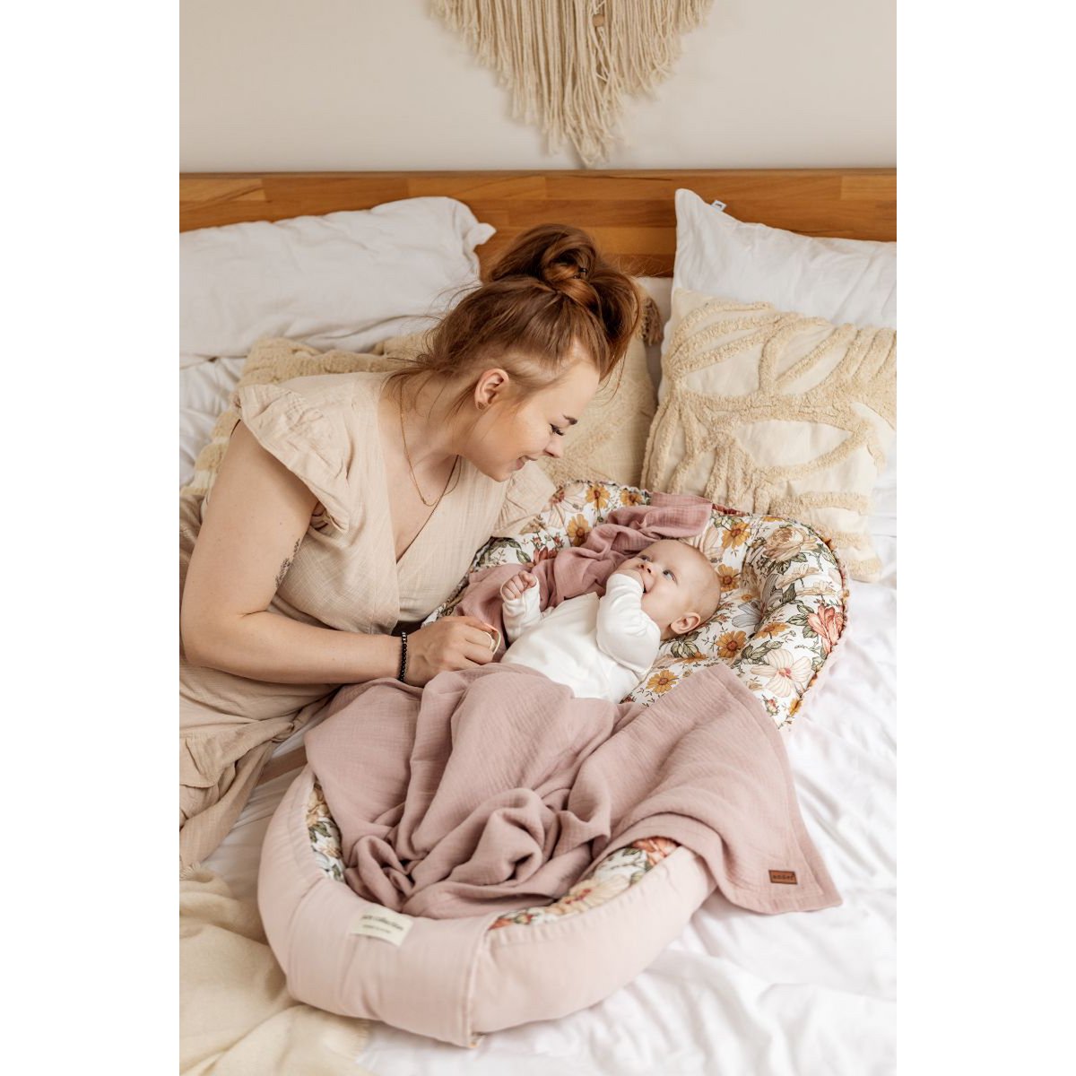 OLIVIER kindernest - 100% katoen - roze