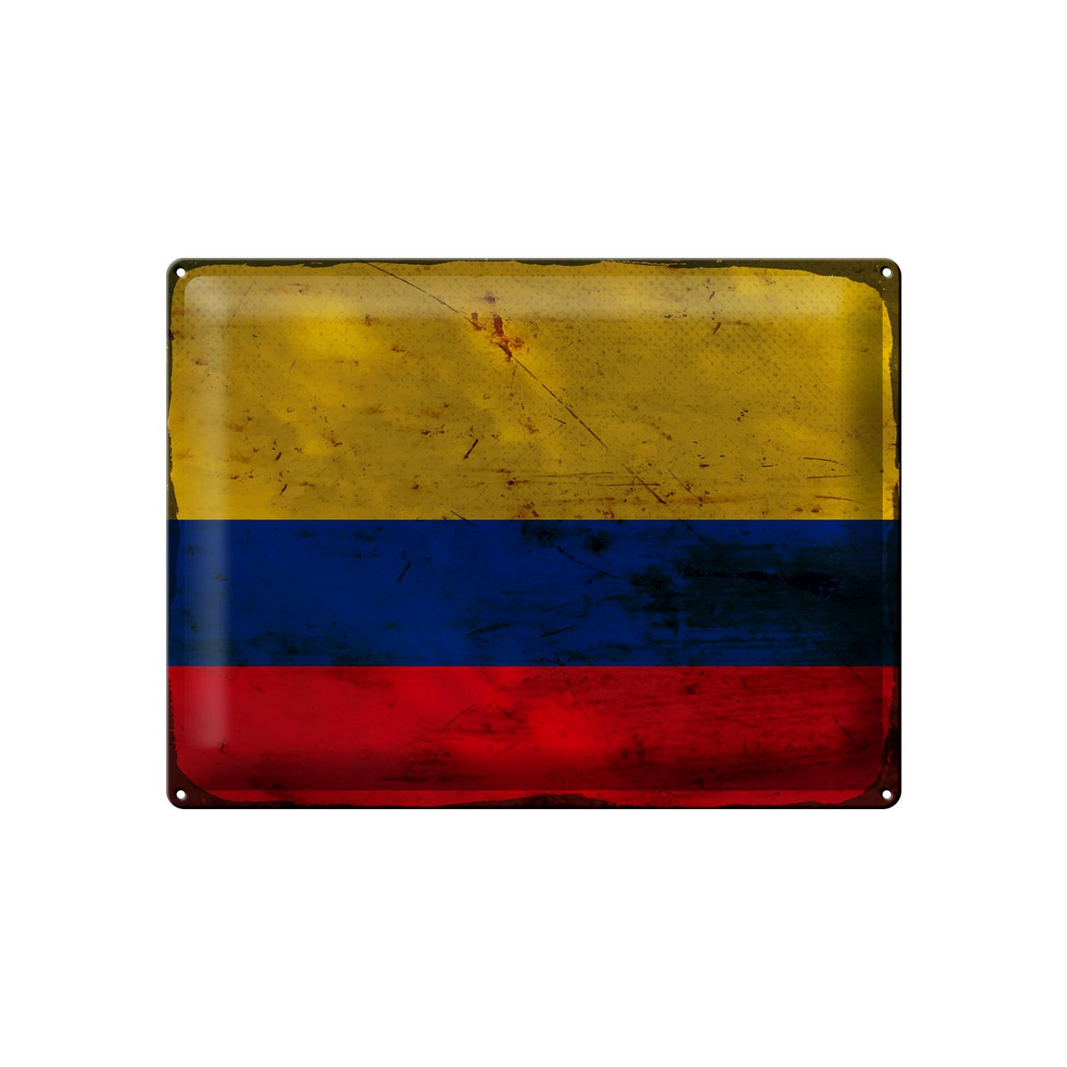 Tin Sign Flag Colombia 40x30cm Flag Colombia Rust