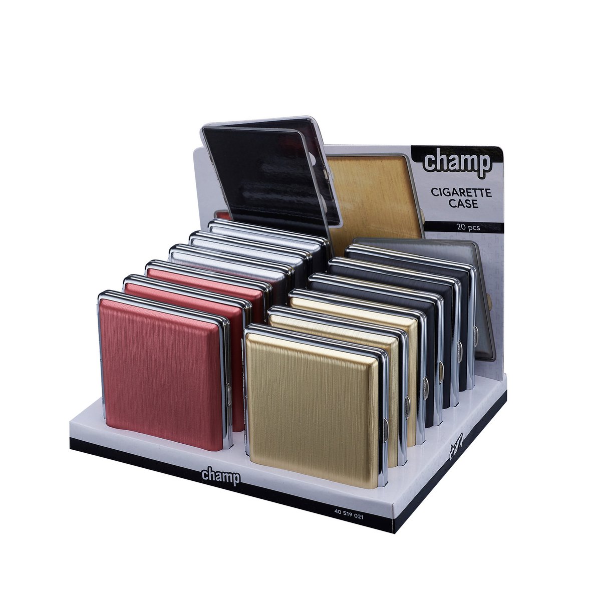 Display mit 12 Zigarettenschachtelhüllen