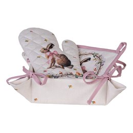 Brotkorb 35x35x8 cm Beige Baumwolle