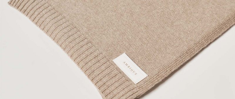 Cashmere tørklæde uni beige