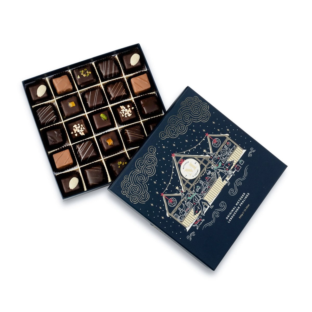 Grande Christmas Gingerbread Chocolate Box - Azul