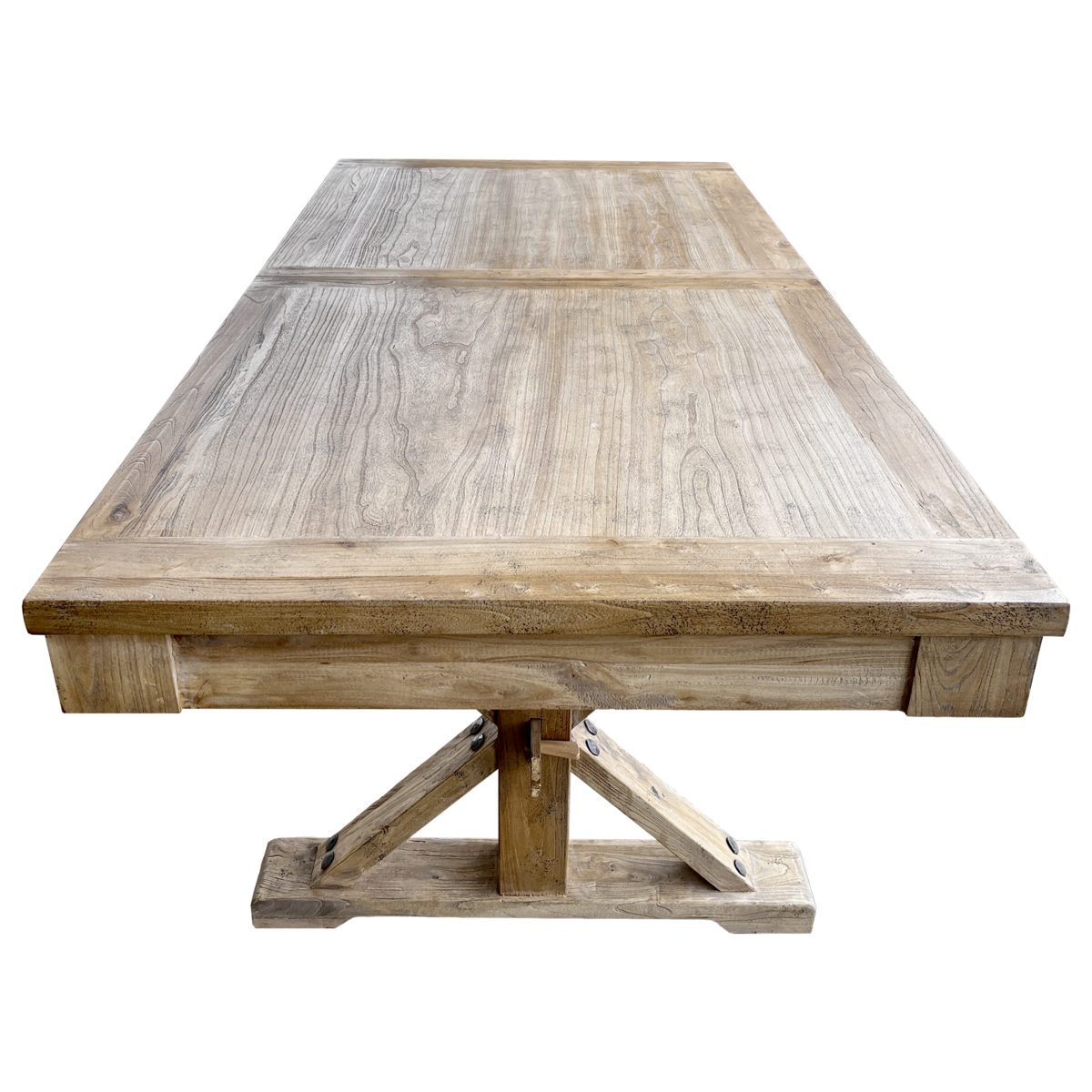 Extendable elm table 200 x 100 x 80 h cm