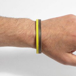 Leather Star Raw CK35 - two -colored leather men's bracelet in yellow and brown